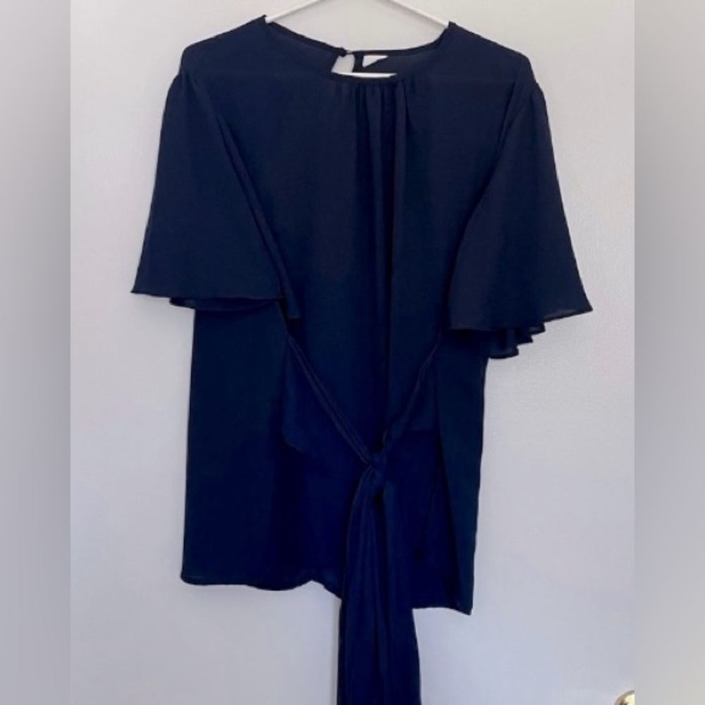 Blue H&M Shirt Tie Front Size XL